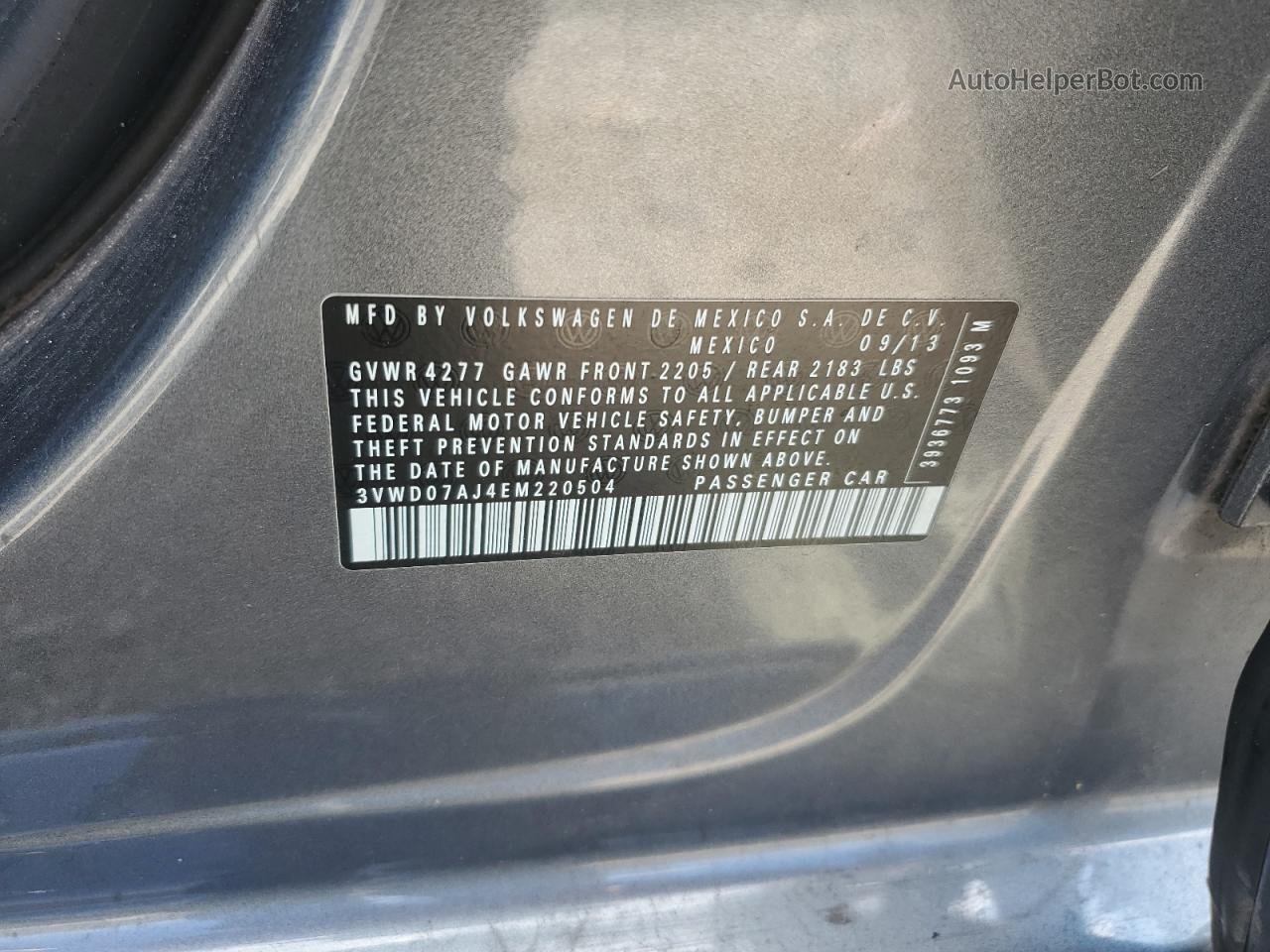 2014 Volkswagen Jetta Se Серый vin: 3VWD07AJ4EM220504