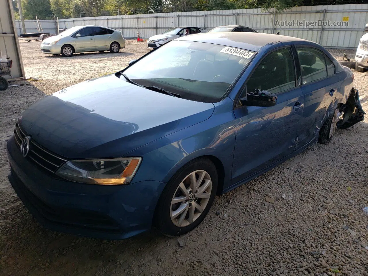 2015 Volkswagen Jetta Se Blue vin: 3VWD07AJ6FM352570