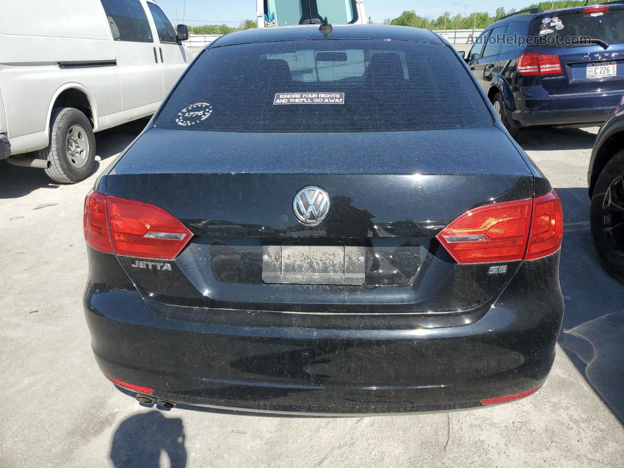 2014 Volkswagen Jetta Se Black vin: 3VWD07AJ8EM386945