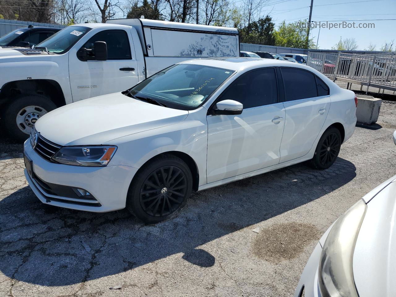 2015 Volkswagen Jetta Se White vin: 3VWD07AJ8FM316797