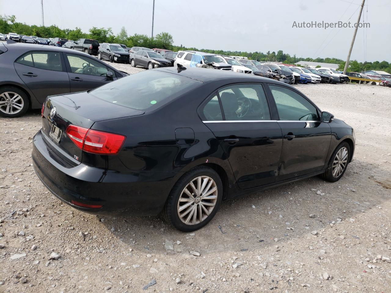 2015 Volkswagen Jetta Se Black vin: 3VWD07AJ8FM407214