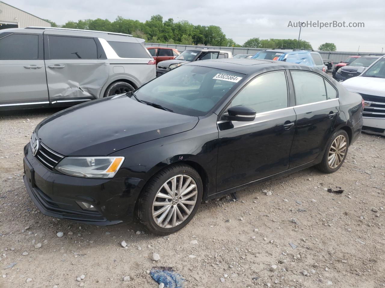 2015 Volkswagen Jetta Se Black vin: 3VWD07AJ8FM407214