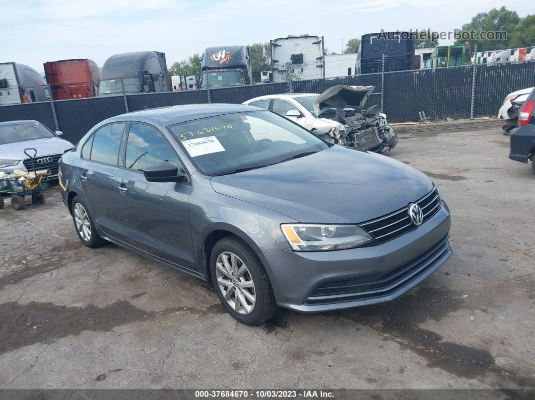 2015 Volkswagen Jetta 1.8t Se Gray vin: 3VWD07AJ8FM412235