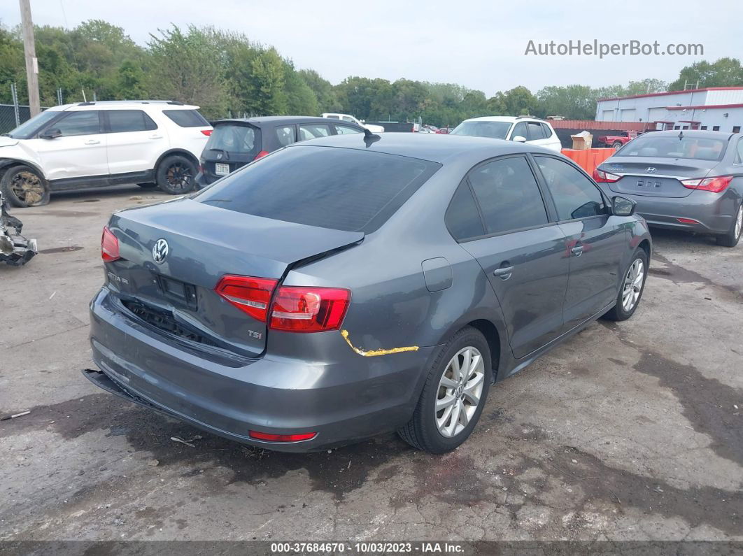 2015 Volkswagen Jetta 1.8t Se Gray vin: 3VWD07AJ8FM412235