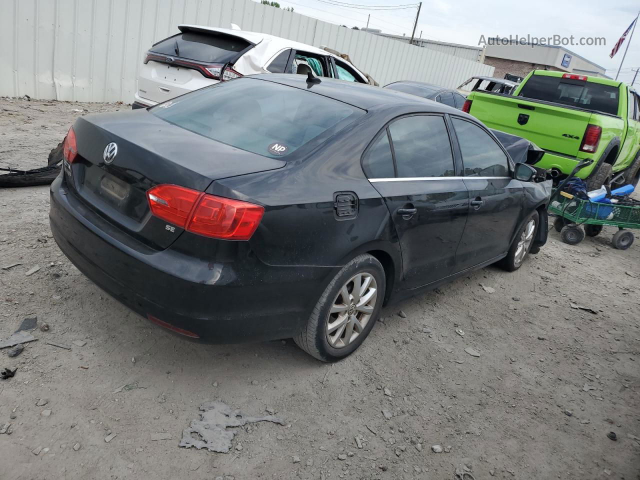 2014 Volkswagen Jetta Se Black vin: 3VWD07AJ9EM352531