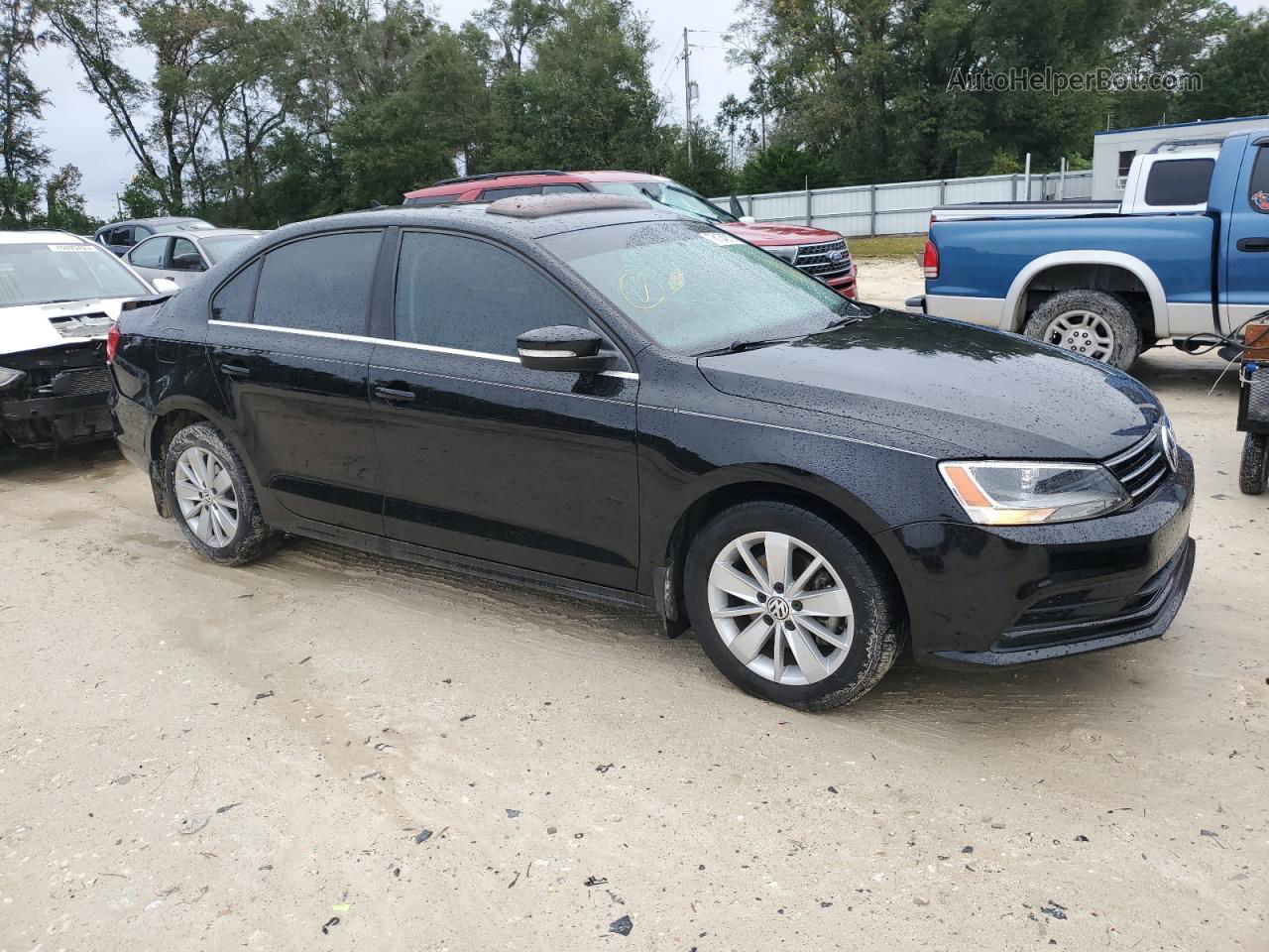 2015 Volkswagen Jetta Se Черный vin: 3VWD07AJ9FM258912