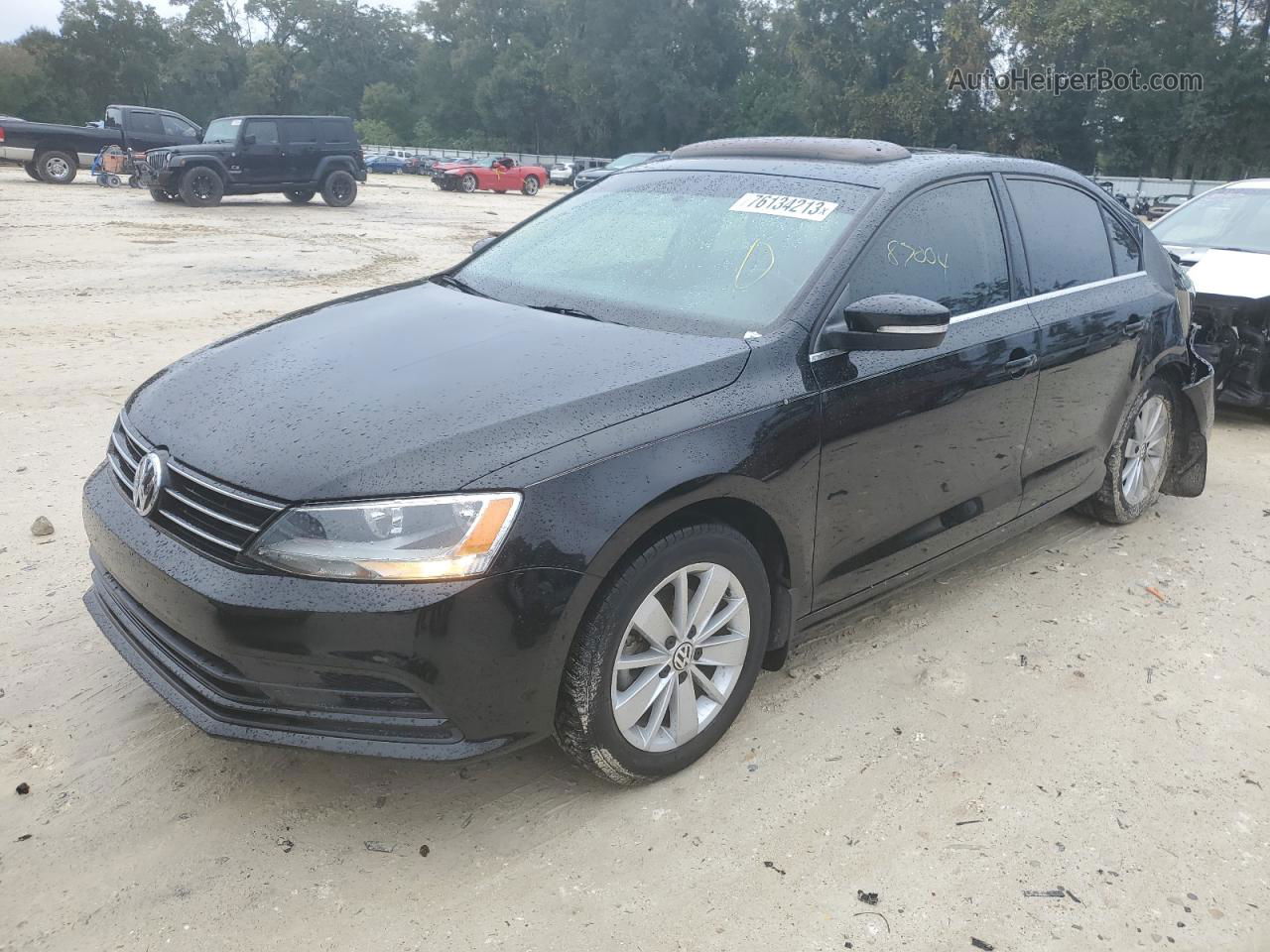 2015 Volkswagen Jetta Se Черный vin: 3VWD07AJ9FM258912