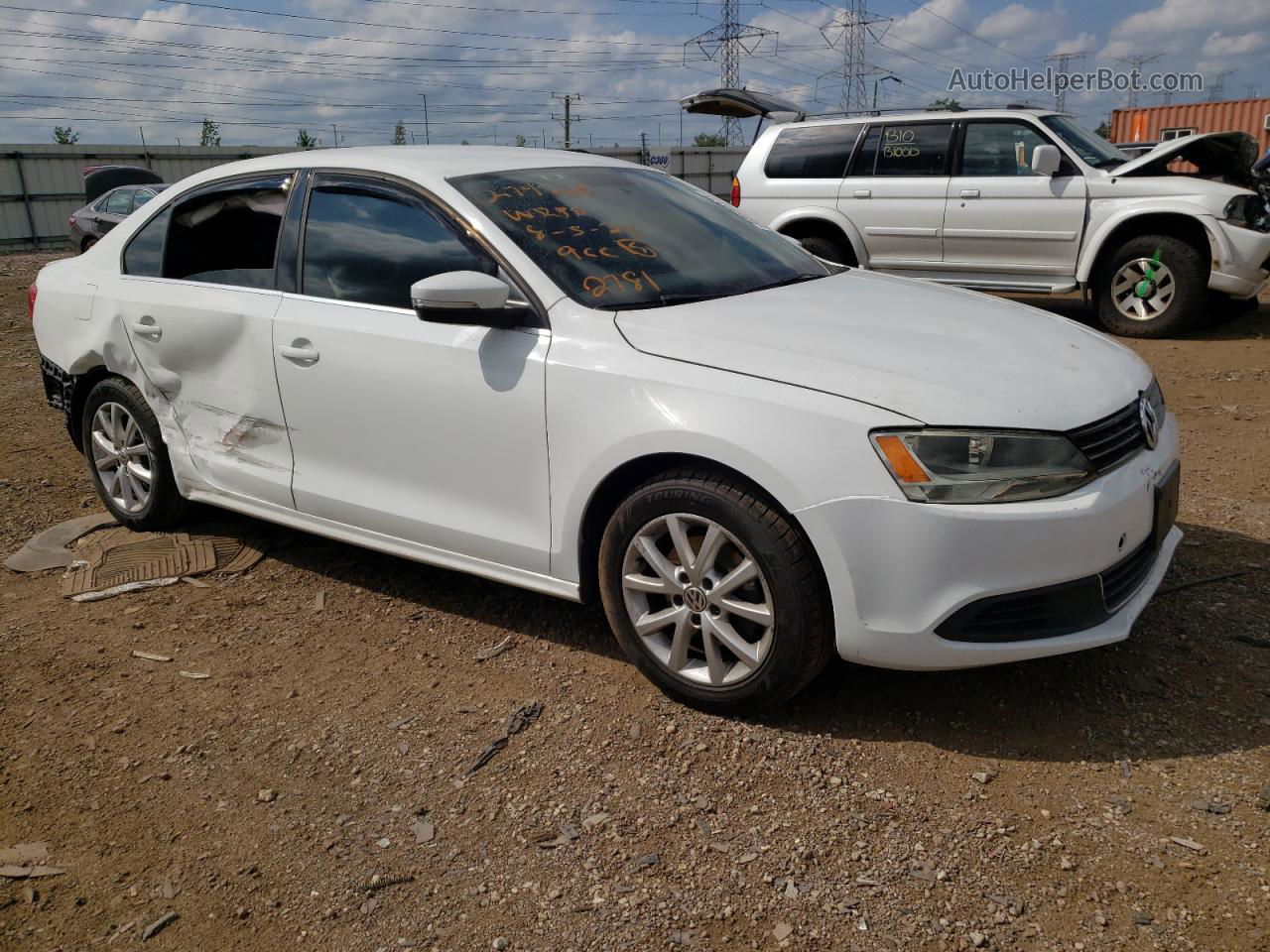 2014 Volkswagen Jetta Se White vin: 3VWD07AJXEM422781