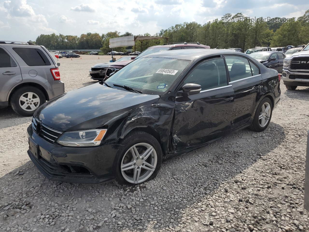 2015 Volkswagen Jetta Se Black vin: 3VWD07AJXFM238748