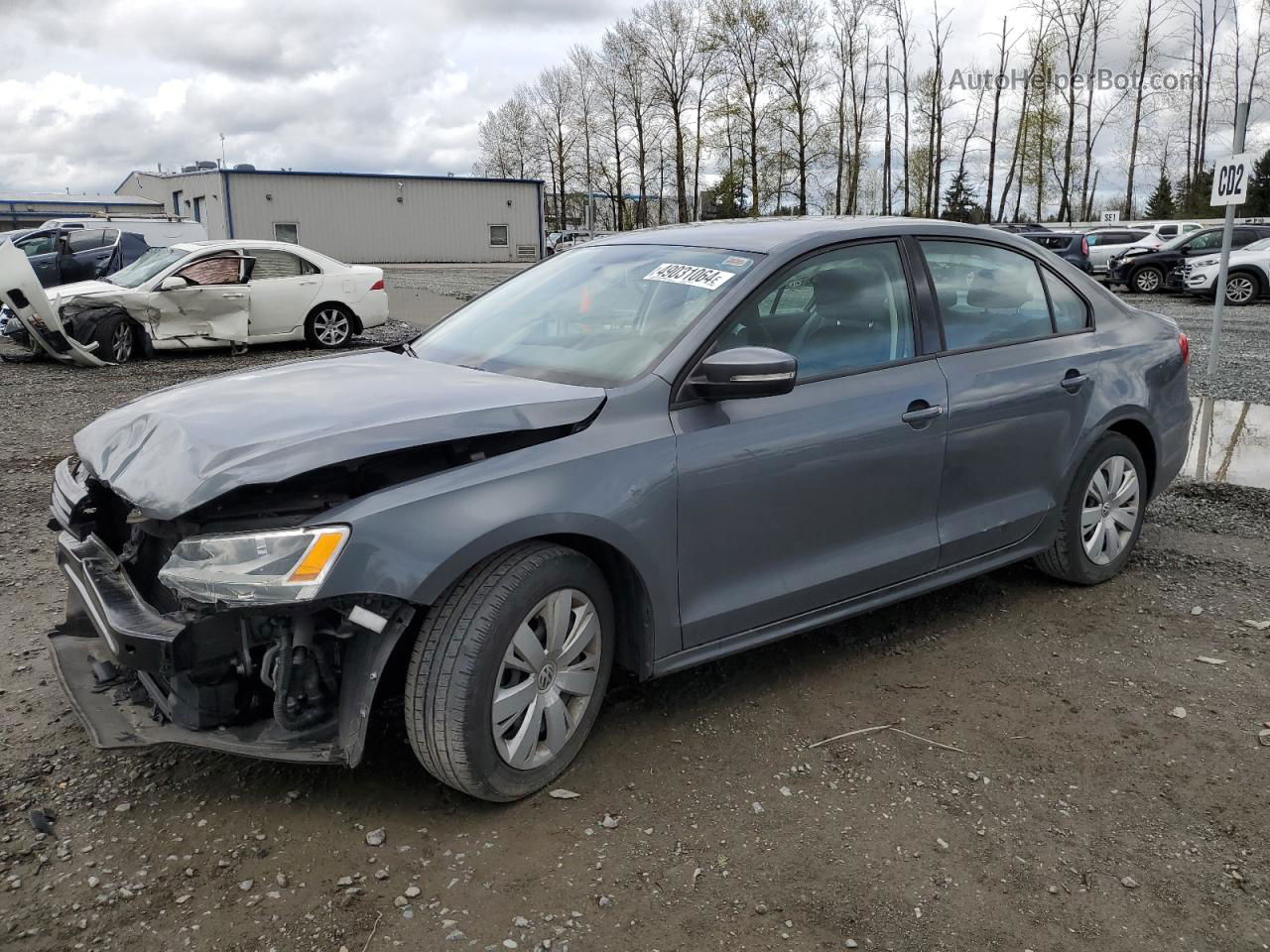 2014 Volkswagen Jetta Se Gray vin: 3VWD17AJ0EM284441