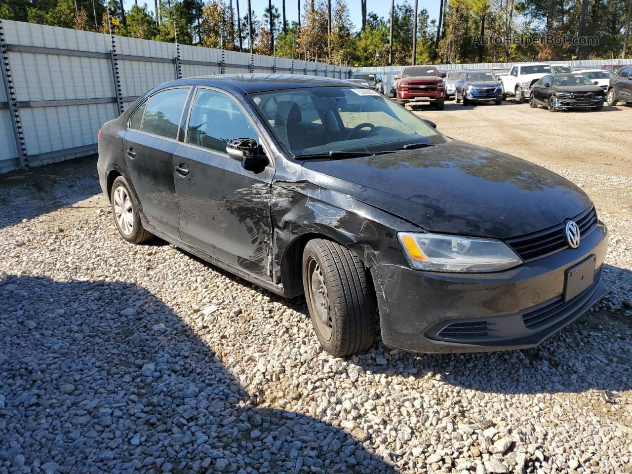 2014 Volkswagen Jetta Se Black vin: 3VWD17AJ0EM306860