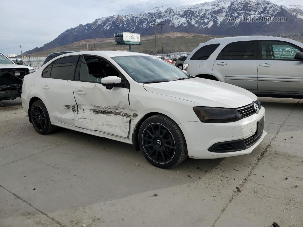 2014 Volkswagen Jetta Se White vin: 3VWD17AJ0EM390775