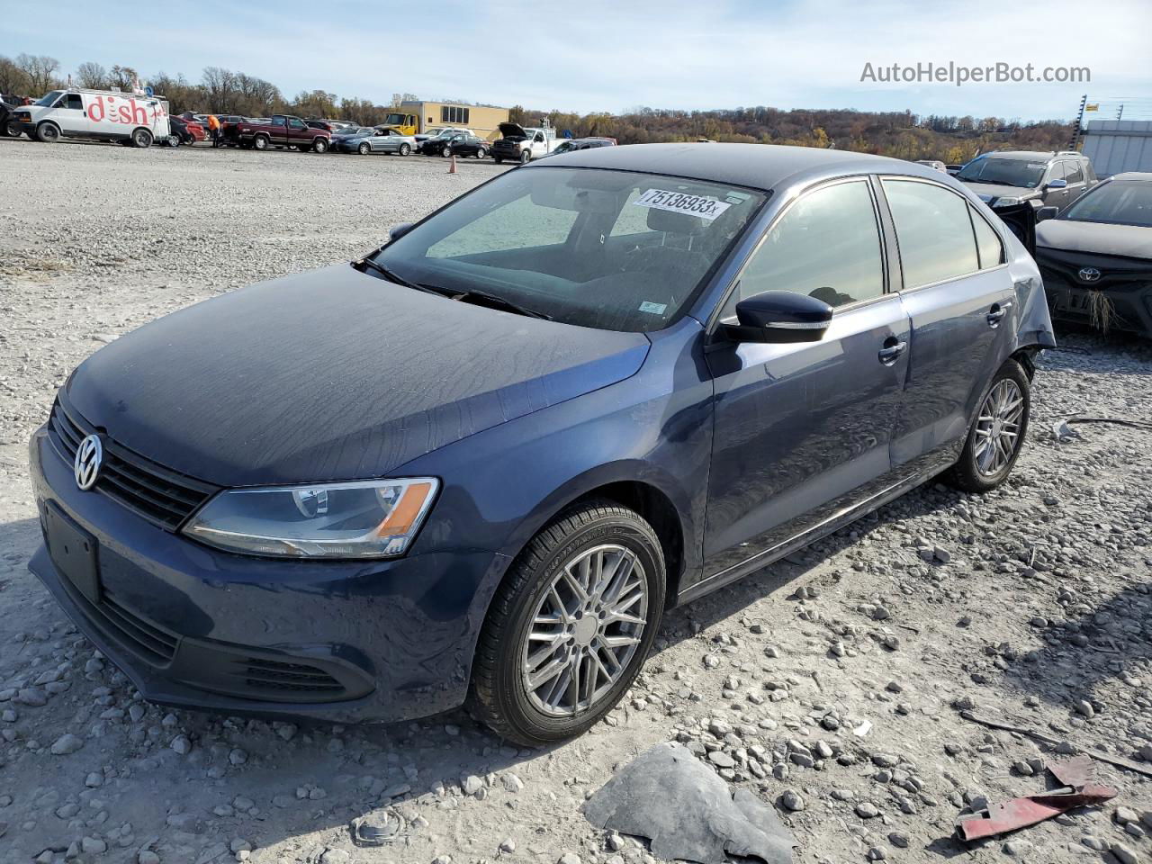 2014 Volkswagen Jetta Se Blue vin: 3VWD17AJ0EM396592