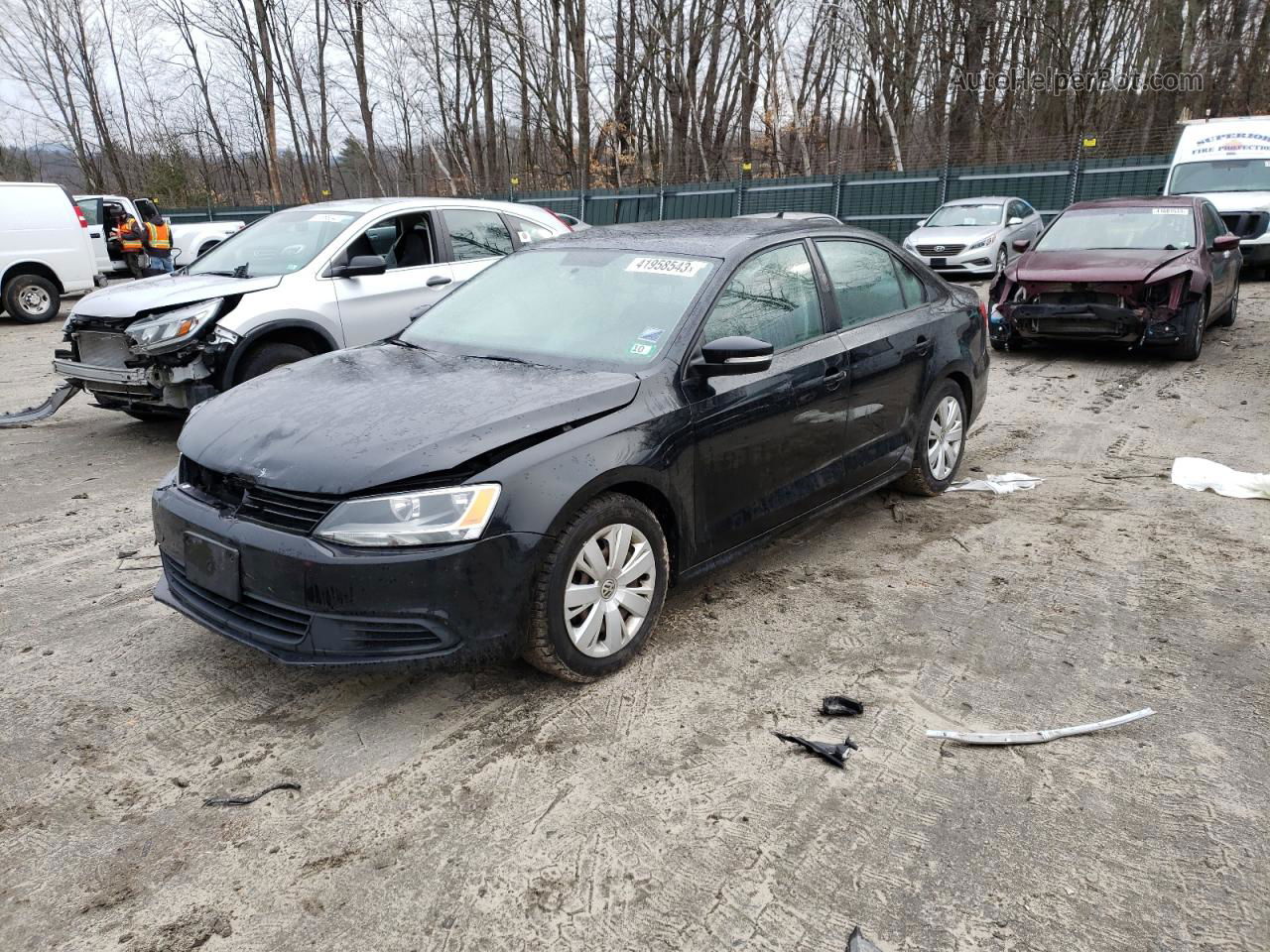 2014 Volkswagen Jetta Se Black vin: 3VWD17AJ0EM419997