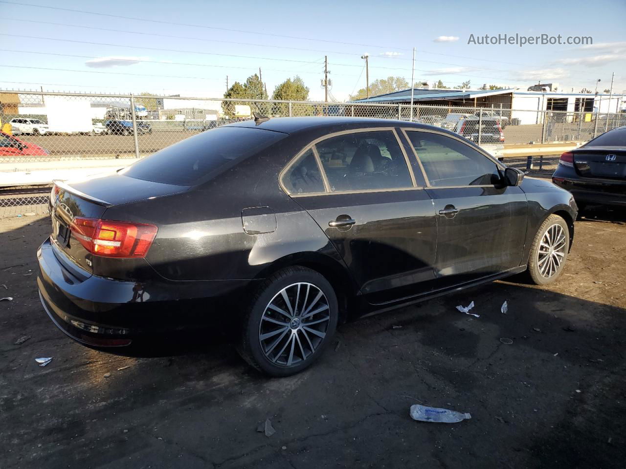 2015 Volkswagen Jetta Se Black vin: 3VWD17AJ0FM203312