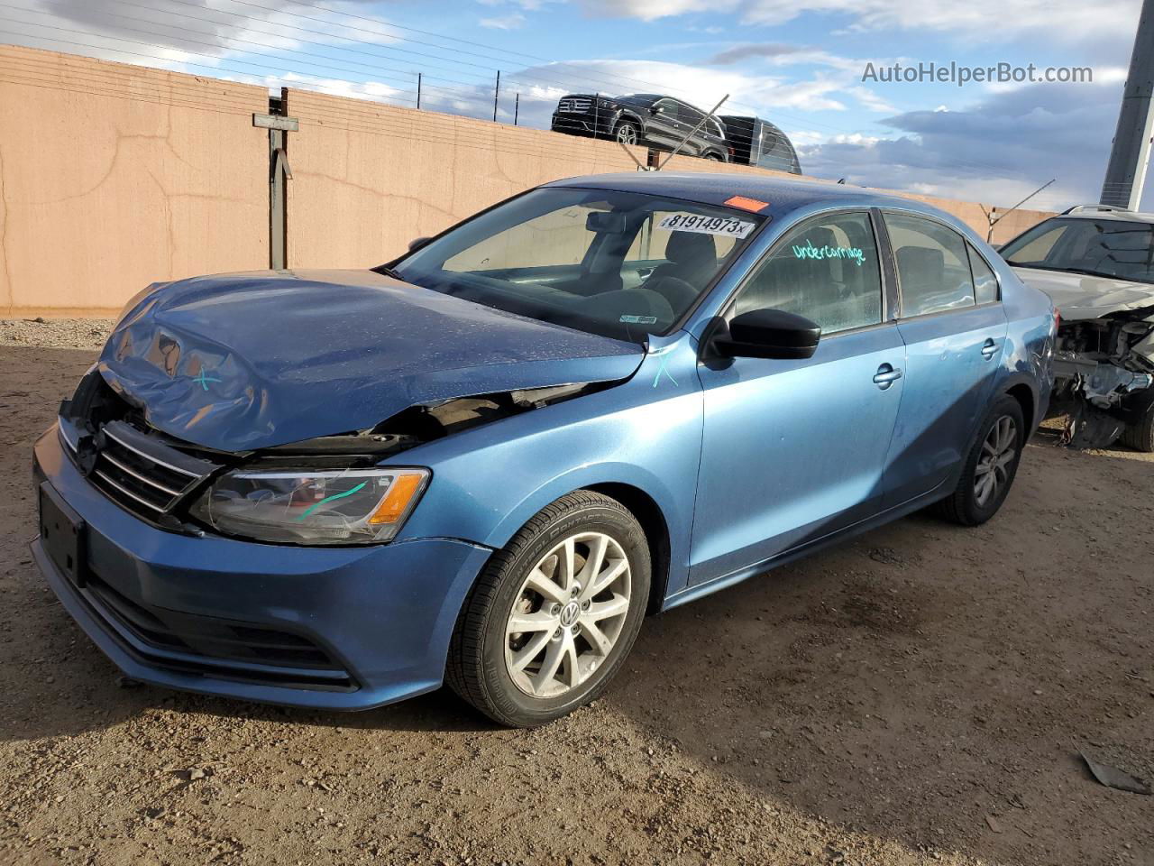 2015 Volkswagen Jetta Se Синий vin: 3VWD17AJ0FM290869