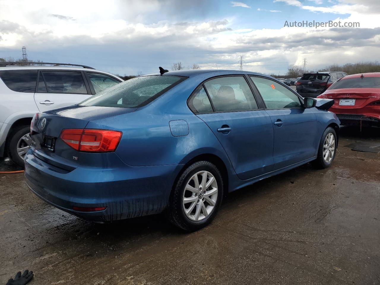 2015 Volkswagen Jetta Se Blue vin: 3VWD17AJ0FM296770