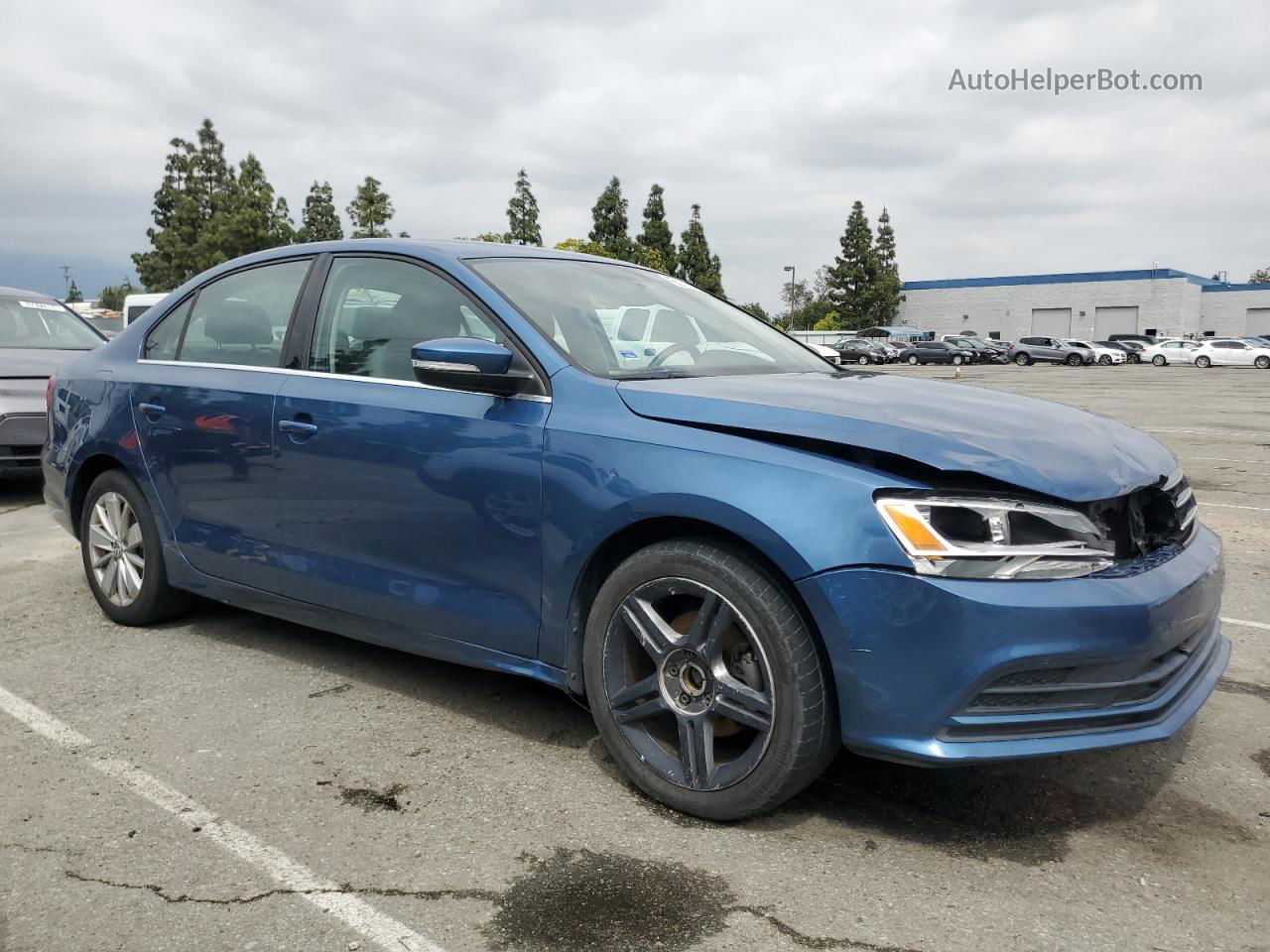 2015 Volkswagen Jetta Se Blue vin: 3VWD17AJ0FM326978