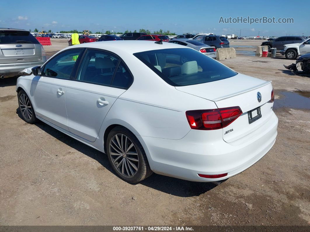 2016 Volkswagen Jetta 1.8t Sport White vin: 3VWD17AJ0GM305310