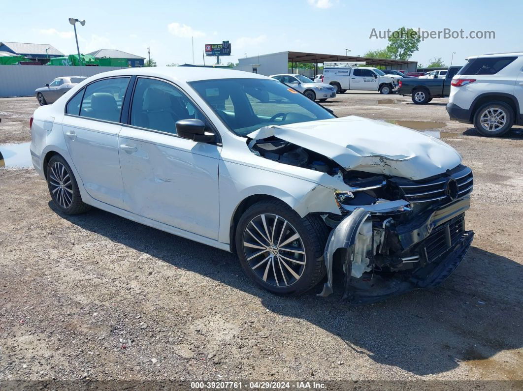 2016 Volkswagen Jetta 1.8t Sport White vin: 3VWD17AJ0GM305310