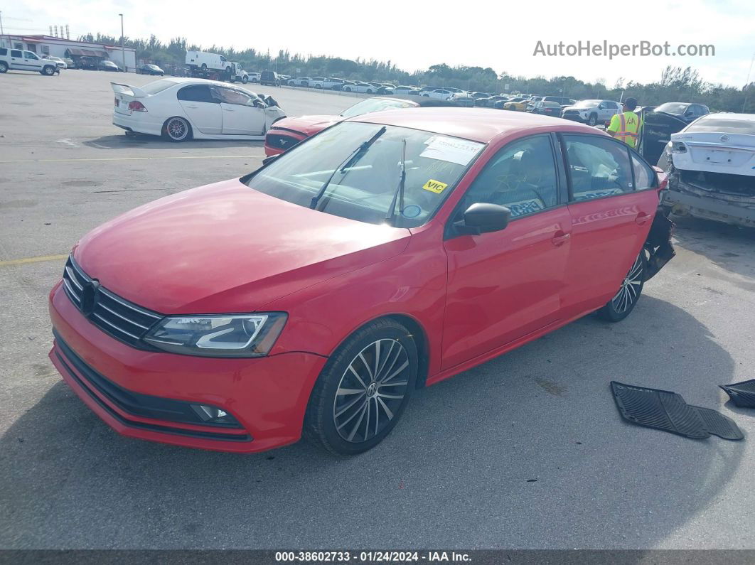 2016 Volkswagen Jetta 1.8t Sport Red vin: 3VWD17AJ0GM322866