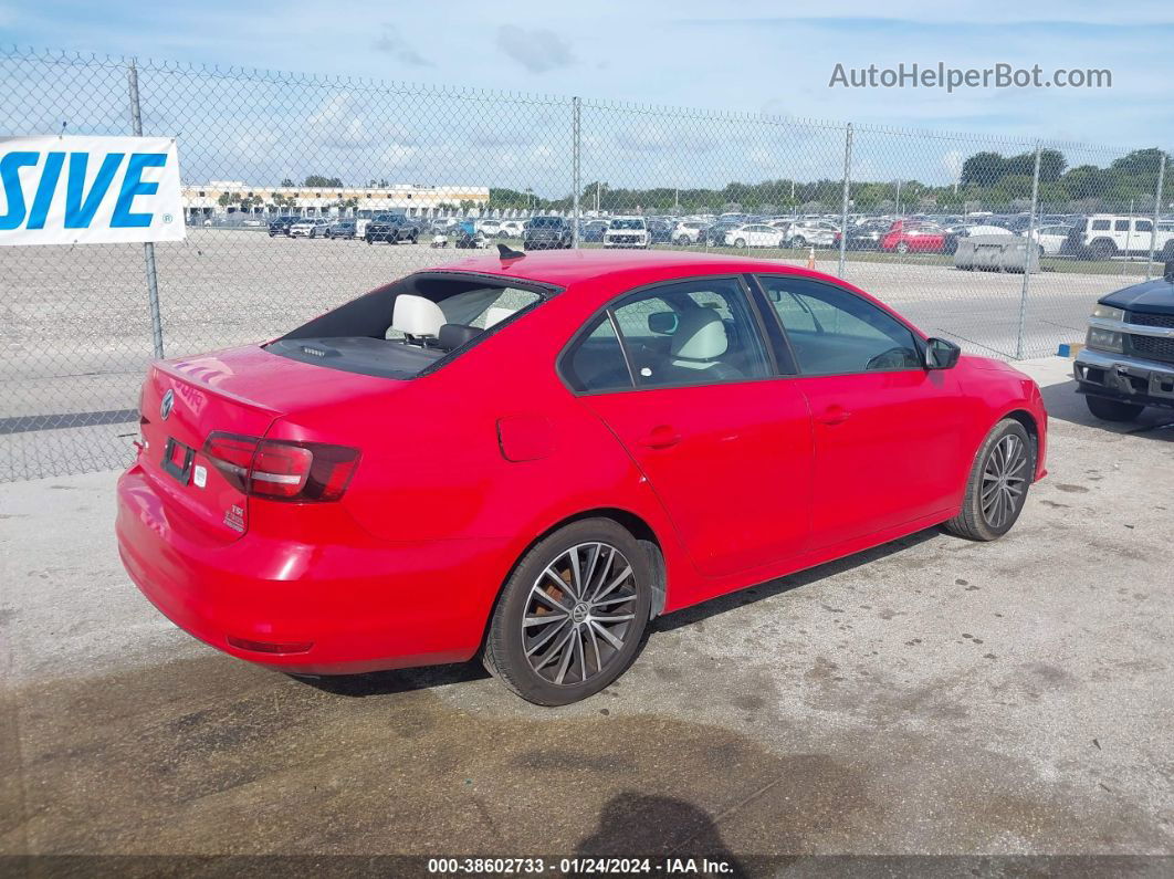 2016 Volkswagen Jetta 1.8t Sport Red vin: 3VWD17AJ0GM322866