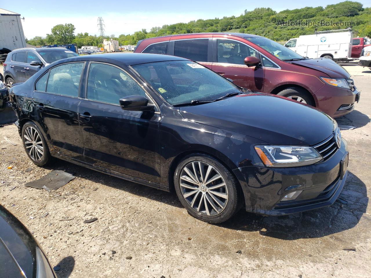 2016 Volkswagen Jetta Sport Black vin: 3VWD17AJ0GM418495