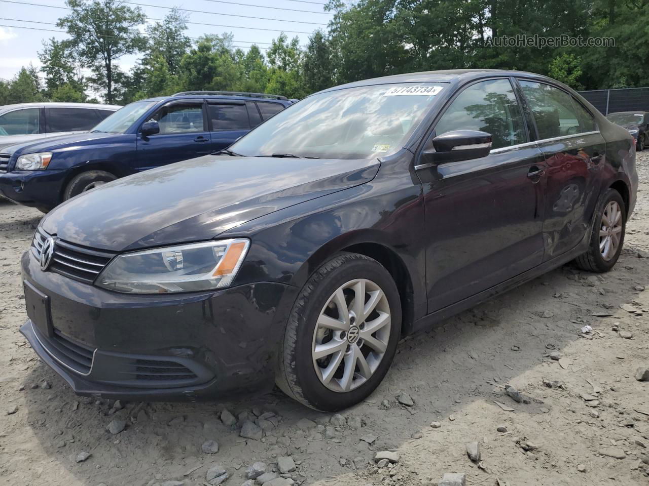 2014 Volkswagen Jetta Se Black vin: 3VWD17AJ1EM268846