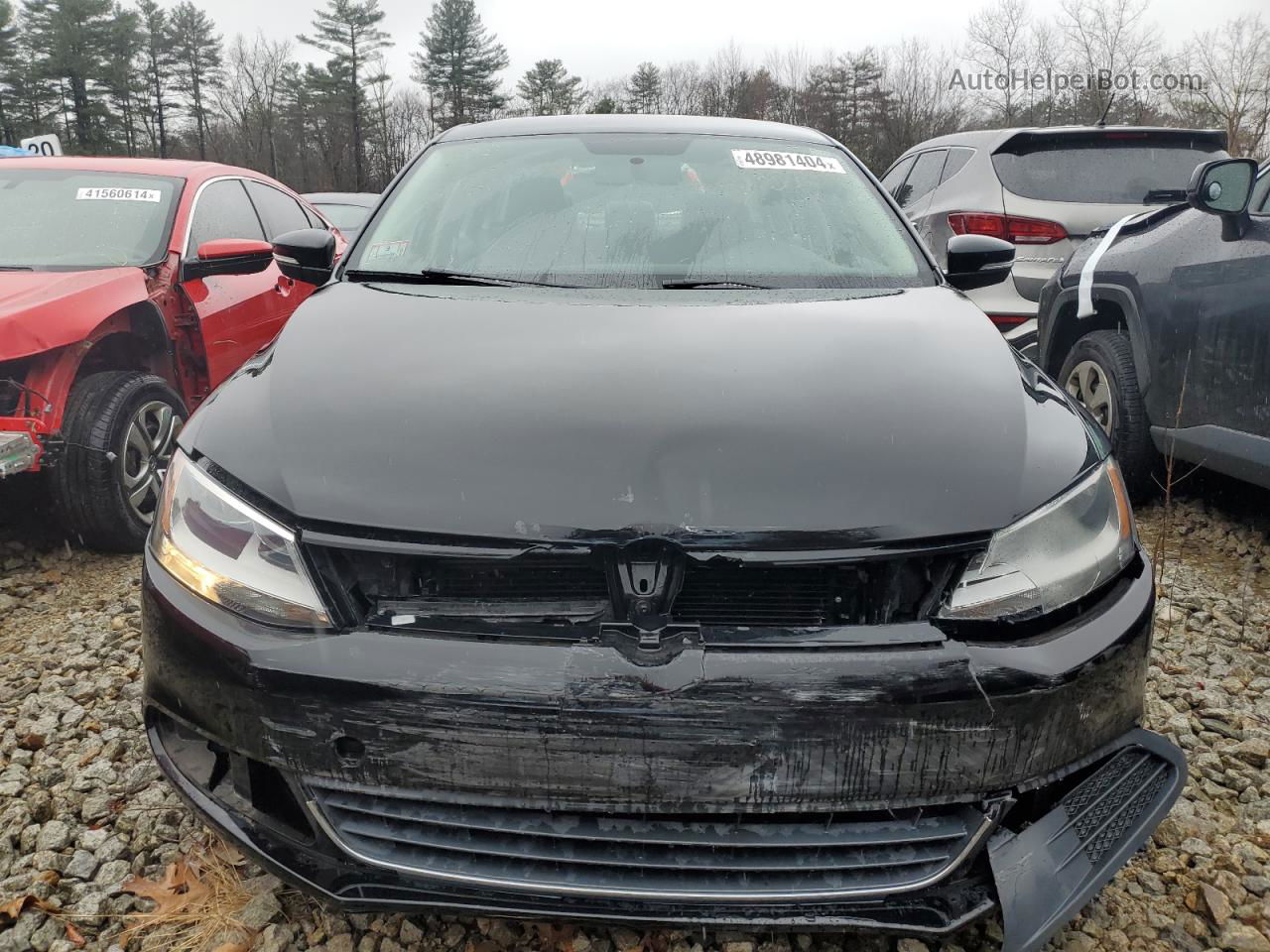 2014 Volkswagen Jetta Se Black vin: 3VWD17AJ1EM319729