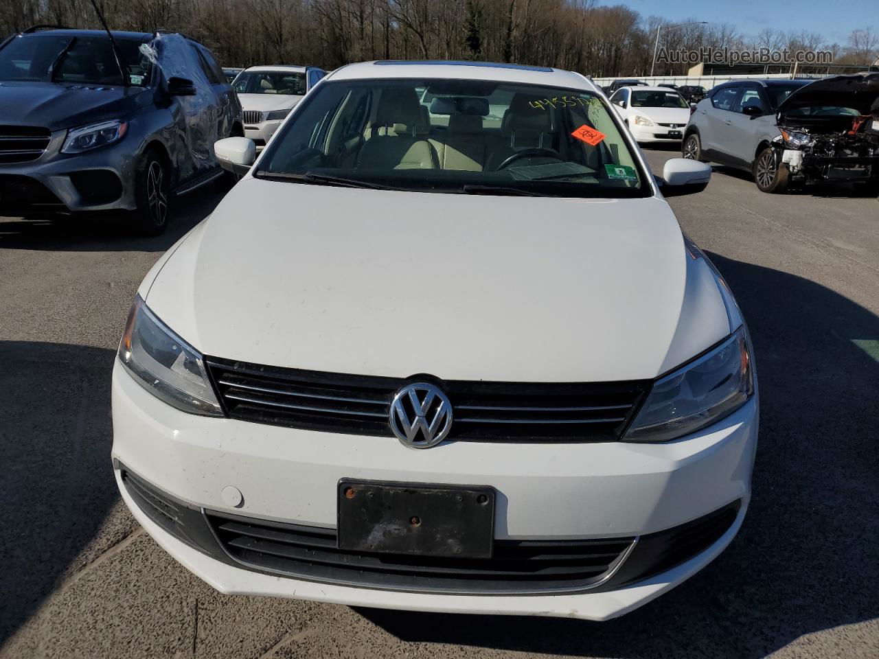 2014 Volkswagen Jetta Se White vin: 3VWD17AJ1EM322145