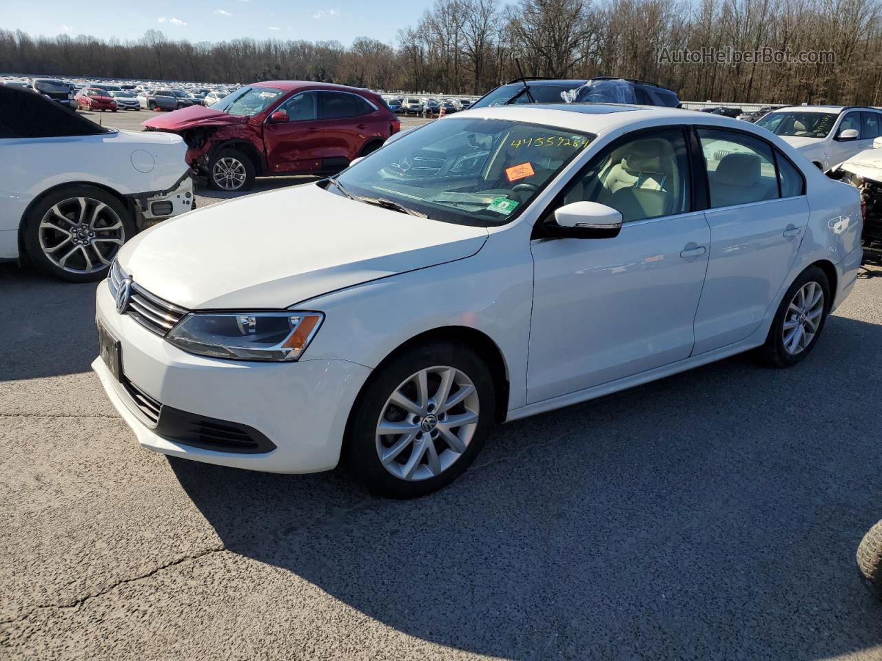 2014 Volkswagen Jetta Se White vin: 3VWD17AJ1EM322145