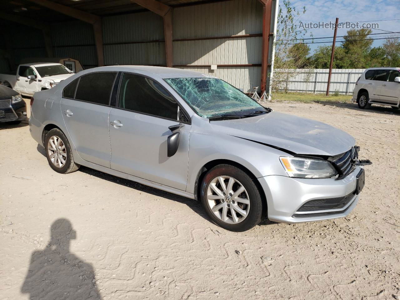 2015 Volkswagen Jetta Se Silver vin: 3VWD17AJ1FM209524