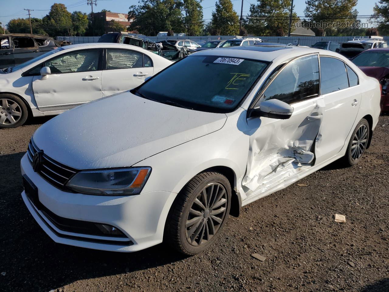 2015 Volkswagen Jetta Se White vin: 3VWD17AJ1FM312569