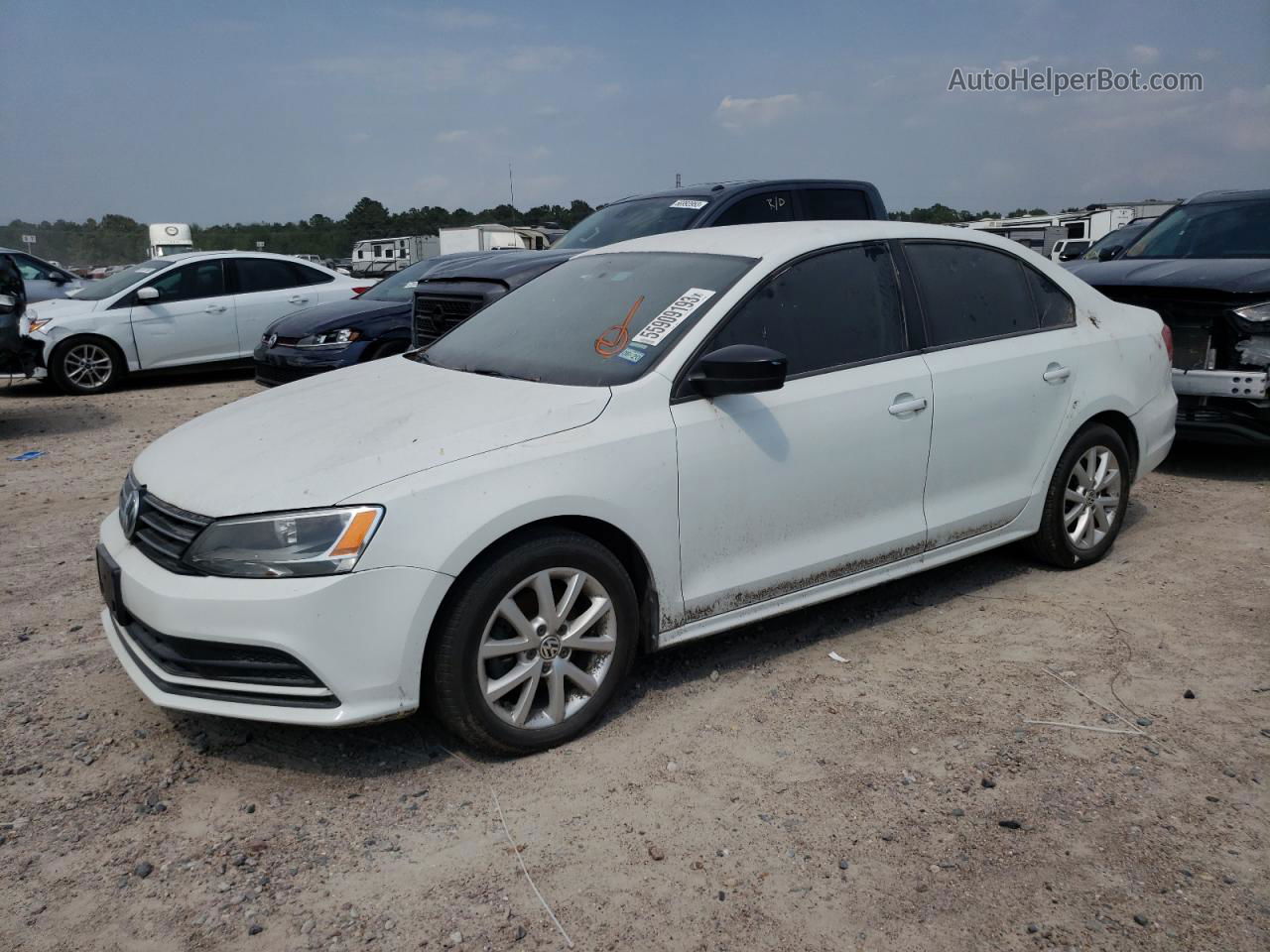 2015 Volkswagen Jetta Se White vin: 3VWD17AJ1FM350609