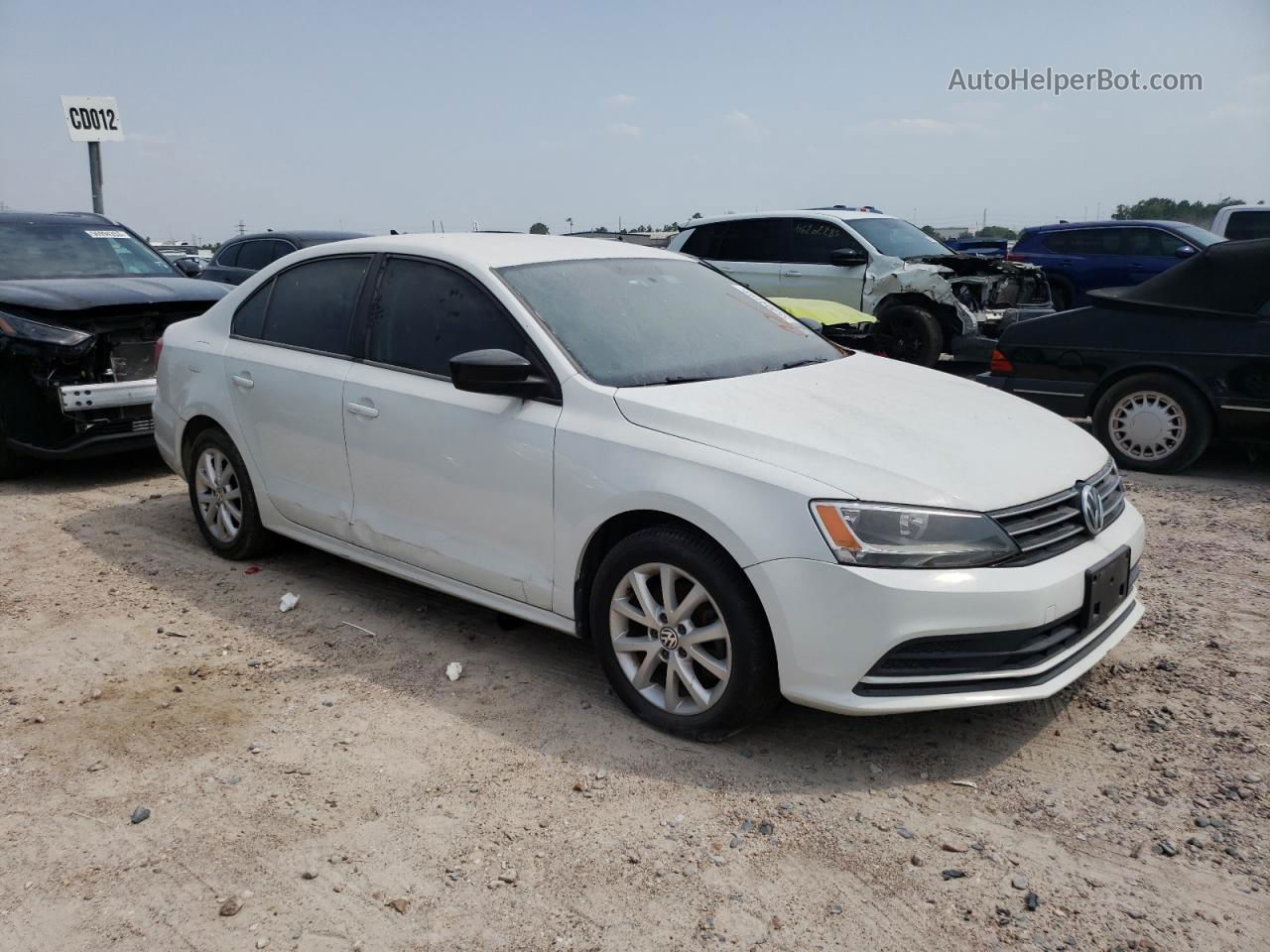 2015 Volkswagen Jetta Se White vin: 3VWD17AJ1FM350609