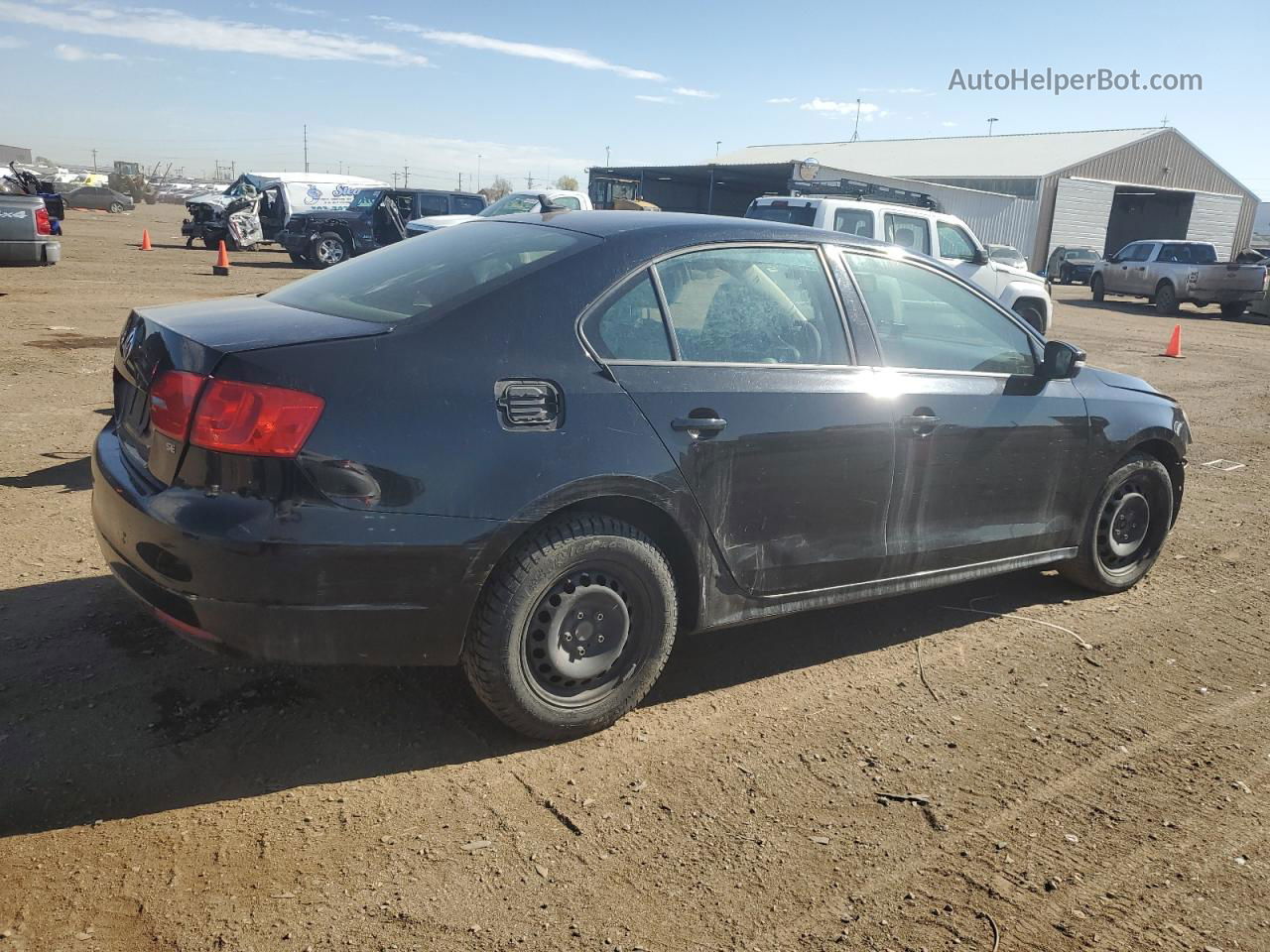 2014 Volkswagen Jetta Se Black vin: 3VWD17AJ2EM238531