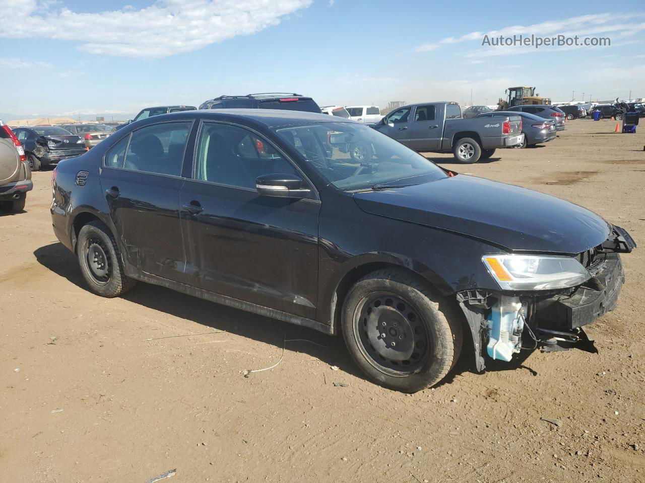 2014 Volkswagen Jetta Se Black vin: 3VWD17AJ2EM238531