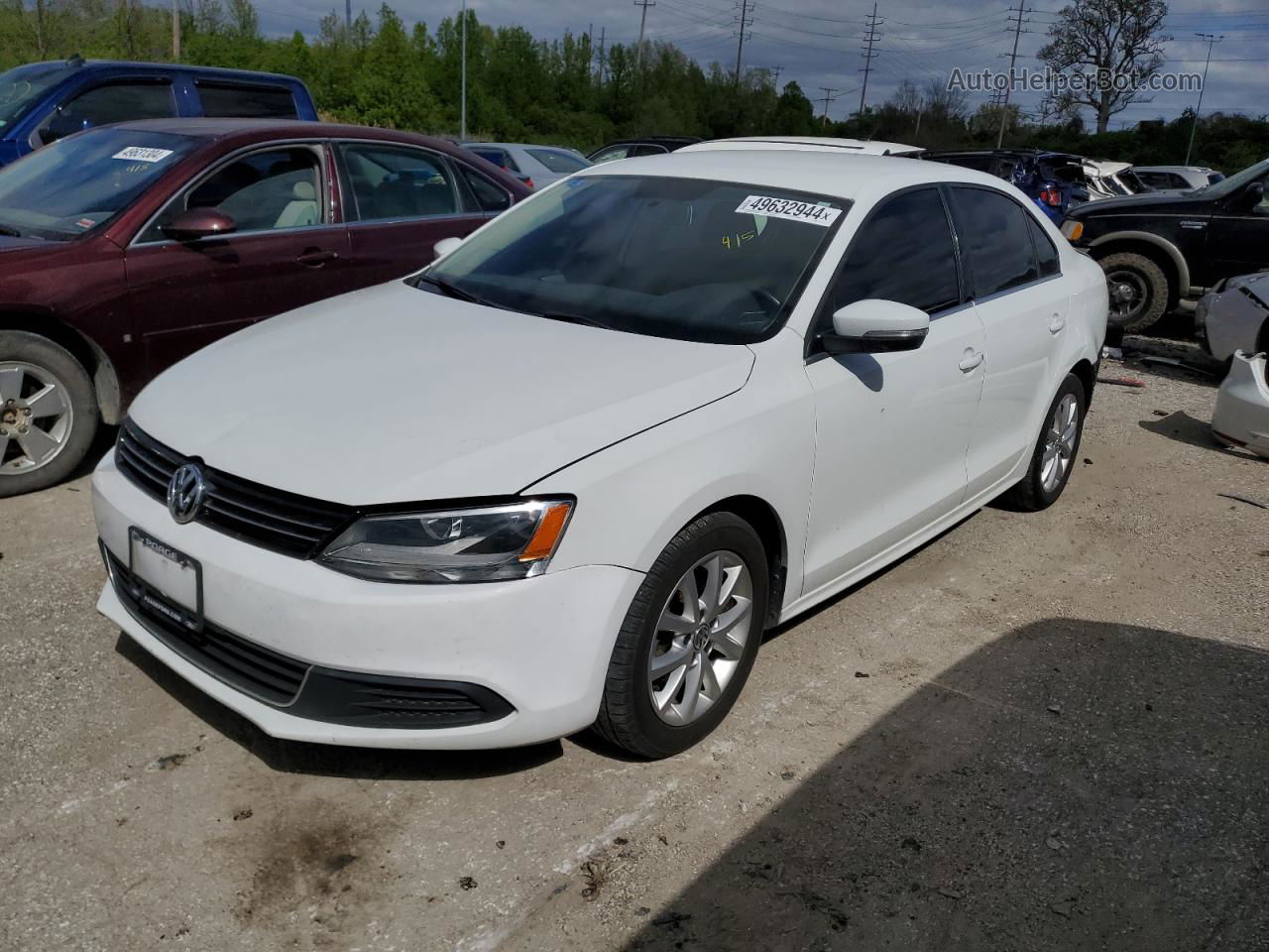 2014 Volkswagen Jetta Se White vin: 3VWD17AJ2EM292623