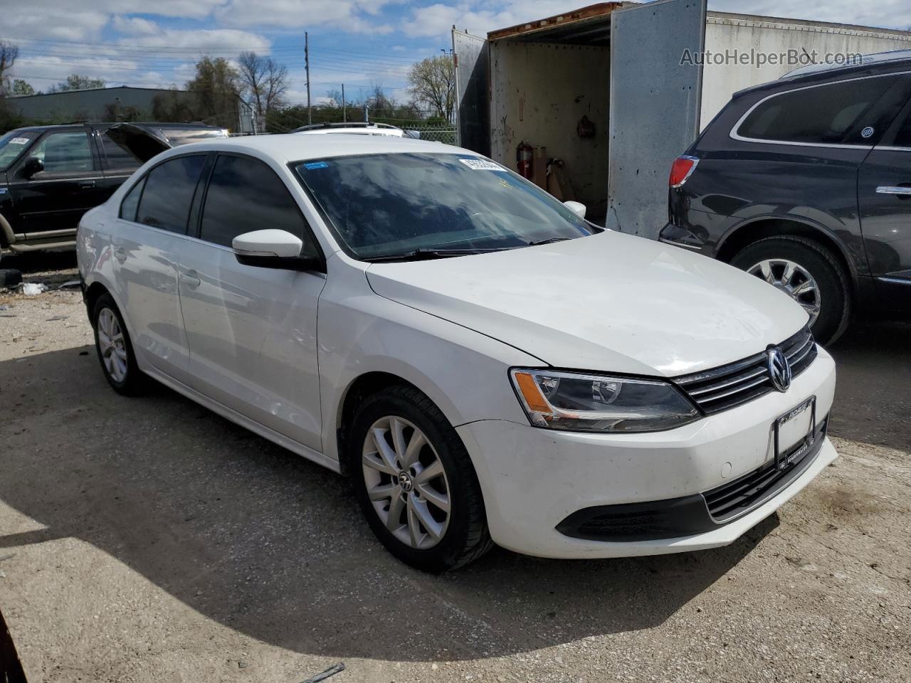 2014 Volkswagen Jetta Se White vin: 3VWD17AJ2EM292623