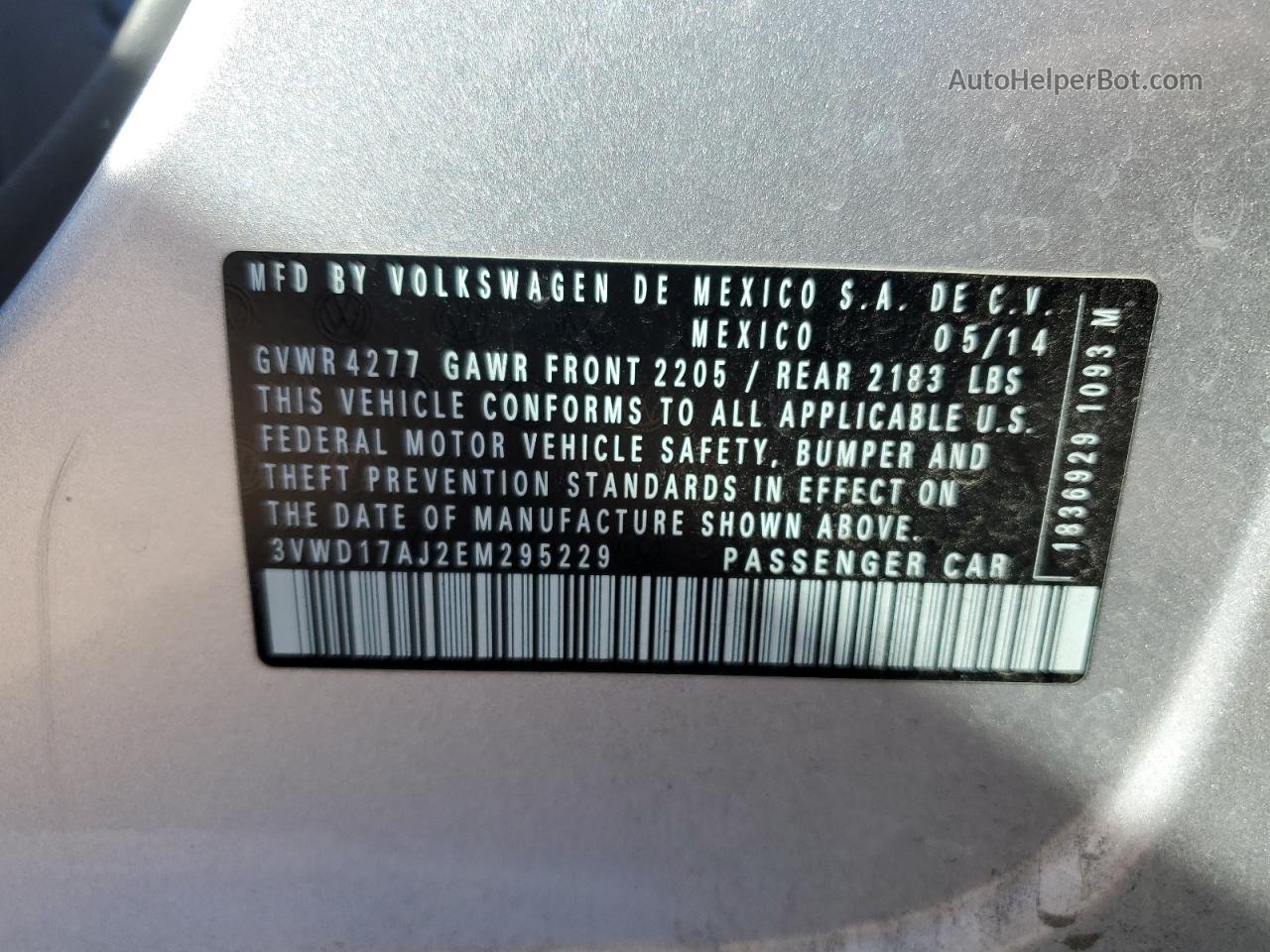 2014 Volkswagen Jetta Se Silver vin: 3VWD17AJ2EM295229