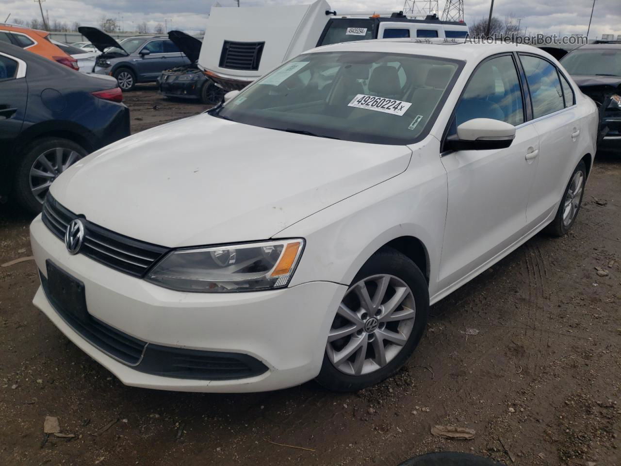 2014 Volkswagen Jetta Se White vin: 3VWD17AJ2EM368745