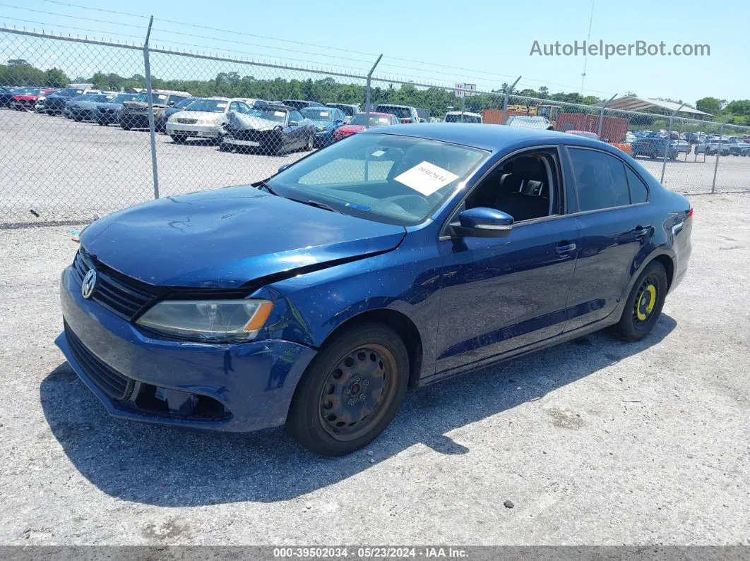 2014 Volkswagen Jetta 1.8t Se Blue vin: 3VWD17AJ2EM395413