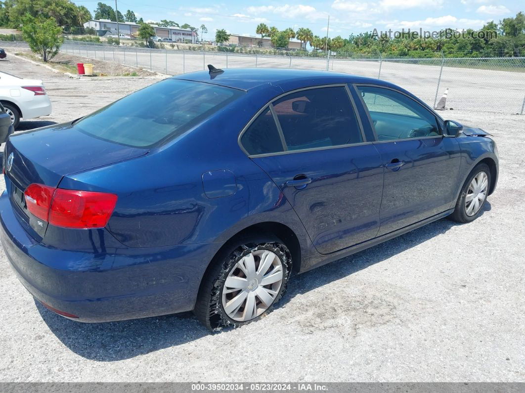 2014 Volkswagen Jetta 1.8t Se Blue vin: 3VWD17AJ2EM395413