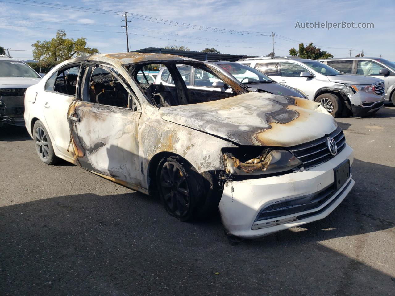 2015 Volkswagen Jetta Se White vin: 3VWD17AJ2FM211198