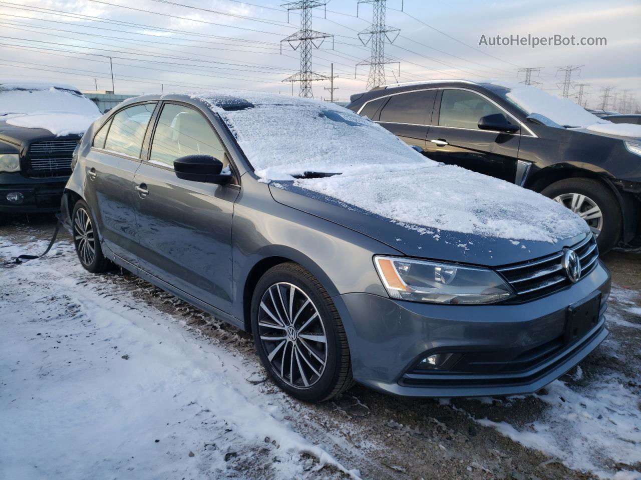 2015 Volkswagen Jetta Se Gray vin: 3VWD17AJ2FM220595