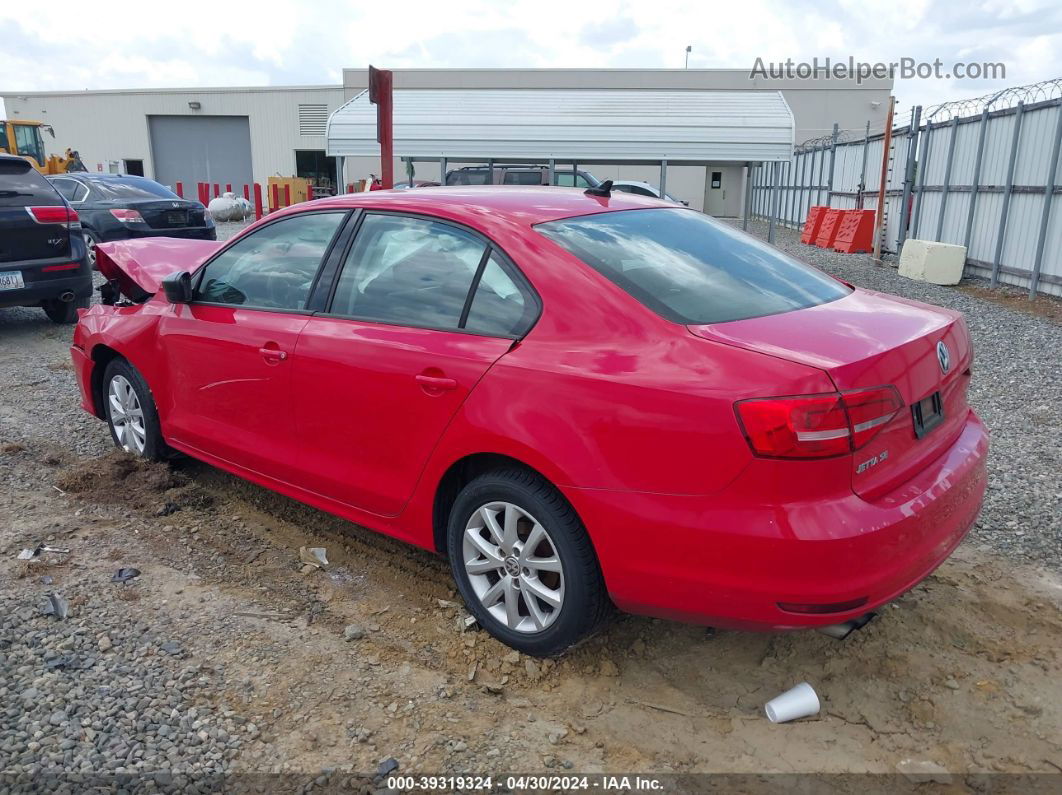 2015 Volkswagen Jetta 1.8t Se Красный vin: 3VWD17AJ2FM251233