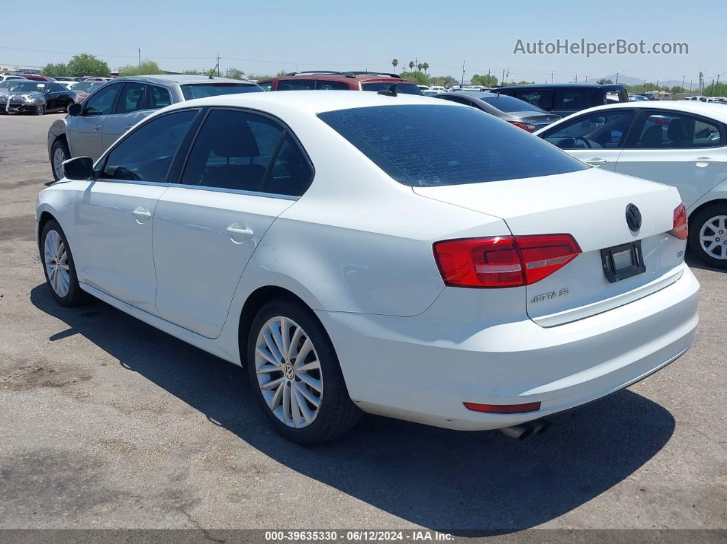 2015 Volkswagen Jetta 1.8t Se White vin: 3VWD17AJ2FM251247