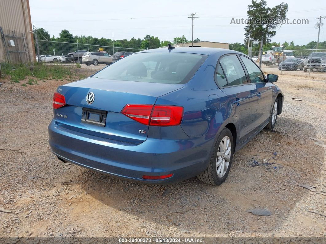 2015 Volkswagen Jetta 1.8t Se Blue vin: 3VWD17AJ2FM315657