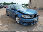 2015 Volkswagen Jetta 1.8t Se Blue vin: 3VWD17AJ2FM315657