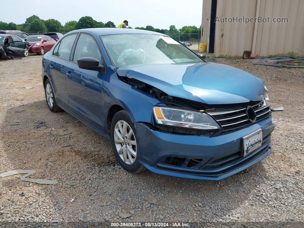 2015 Volkswagen Jetta 1.8t Se Blue vin: 3VWD17AJ2FM315657